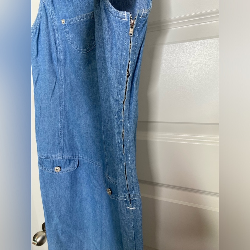 90s Vintage Blue Jean Jumper Dress - Picture 4 of 4